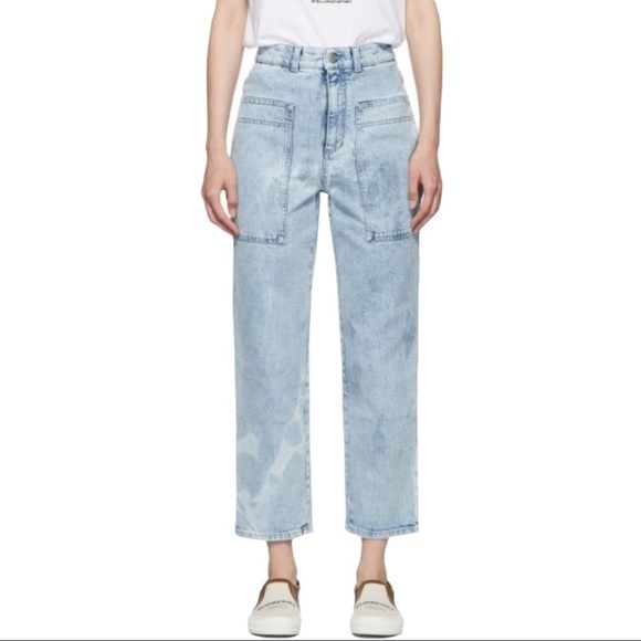 Stella McCartney | NWOT Blue Straight Leg Distressed Jean - Size 30 - Picture 1 of 7